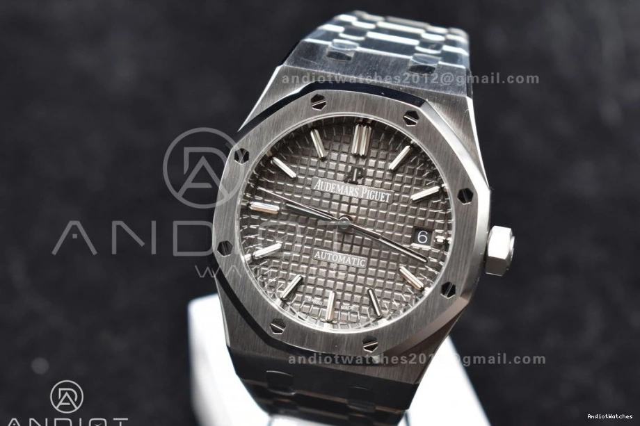 Royal Oak Gray Edition 1030 on 37mm Super SS Textured SS Bracelet Best SA3120 1:1 ZF Clone Dial 15450 MultiPurpose 0524